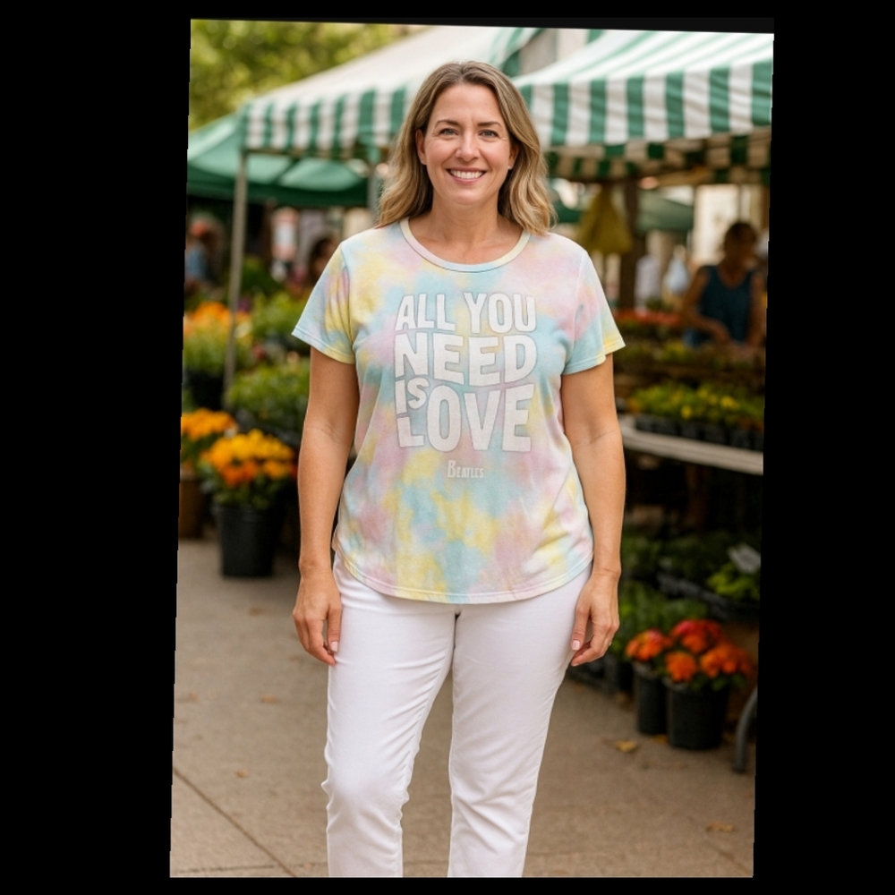 Lane Bryant, The Beatles All You Need Is Love Graphic Tee Size 14-16 Tie Dye●